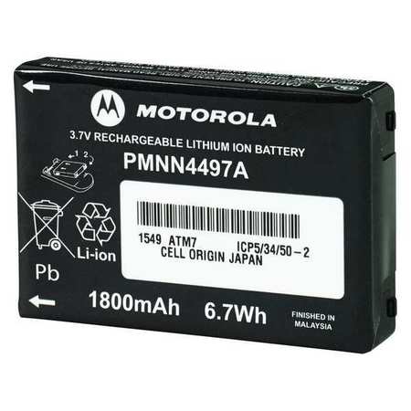 MOTOROLA Rechargeable Battery, Lithium-ion, 1800mAh PMNN4497AR