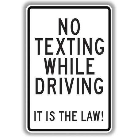 TAPCO No Texting Traffic Sign, 24 in Height, 18 in Width, Aluminum, Vertical Rectangle, English 101895