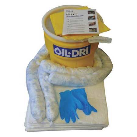 OIL-DRI Spill Kit, Oil-Based Liquids, White L91510