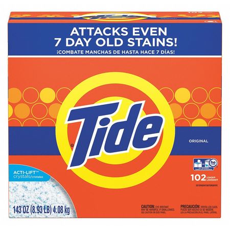 Tide High Efficiency Laundry Detergent, 143 oz Box, Powder, Original, White, 2 PK 85006