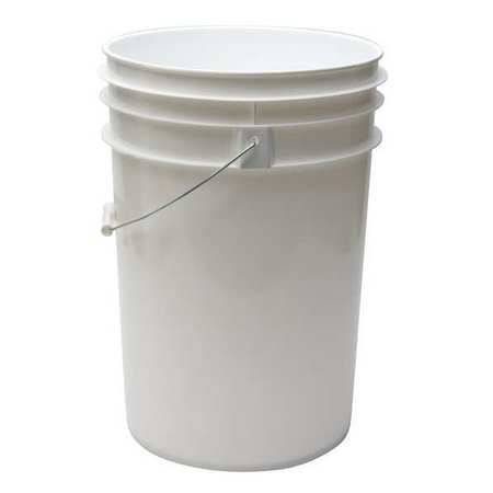 Zoro Select Pail, 6.0 gal., Open Head, White ROP2160W-M