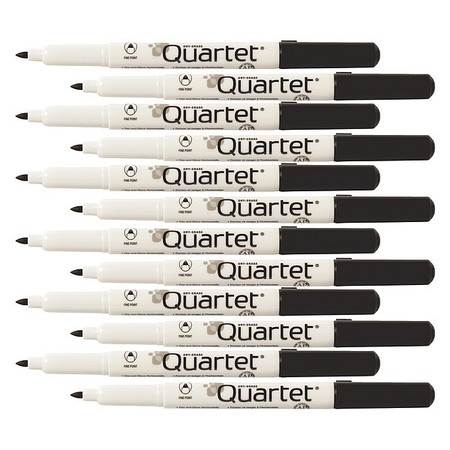 QUARTET Dry Erase Marker, Fine Tip, Black, PK12 Low Odor 51-989692QB