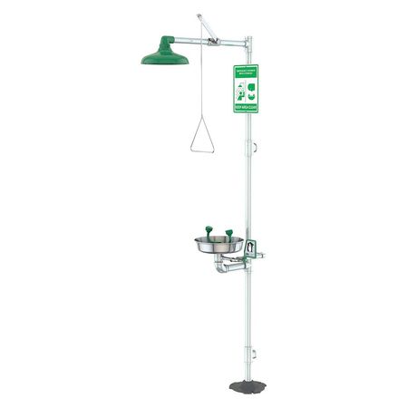 CONDOR Drench Shower, Green, SS, 94-3/4 in. H 49EV52