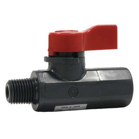 Asahi 1/4" MNPT x FNPT PVC Ball Valve 2-Way 1080002