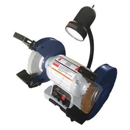 DAYTON Bench Grinder, 8 in Max. Wheel Dia, 3/4 in Max. Wheel Thickness, 60 Grinding Wheel Grit 49H008