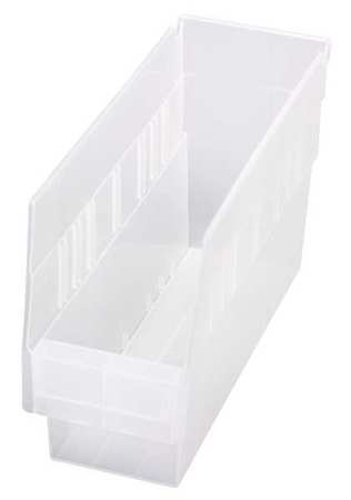 QUANTUM STORAGE SYSTEMS 20 lb Shelf Storage Bin, Polypropylene, 4 3/8 in W, 6 in H, Clear, 11 5/8 in L QSB201CL