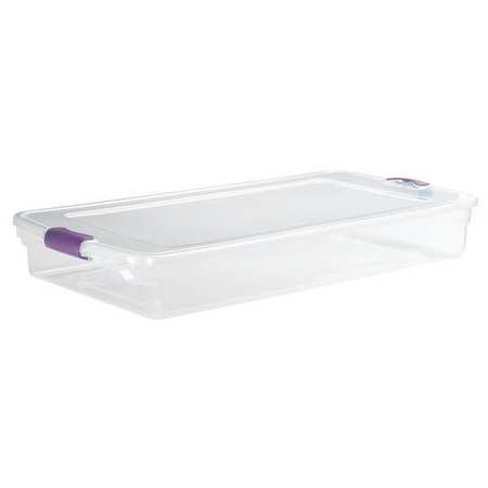 Homz Storage Tote, Clear, Polypropylene, 40 in L, 20 in W, 6 1/8 in H, 15 gal Volume Capacity 3470GRPRCL.04