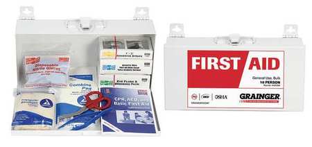 ZORO SELECT First Aid First Aid kit, Metal, 10 Person 54621