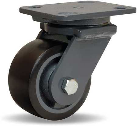 HAMILTON Plate Caster, Swivel, Poly, 4 in., 975 lb., Blk, B S-WH-4DB70