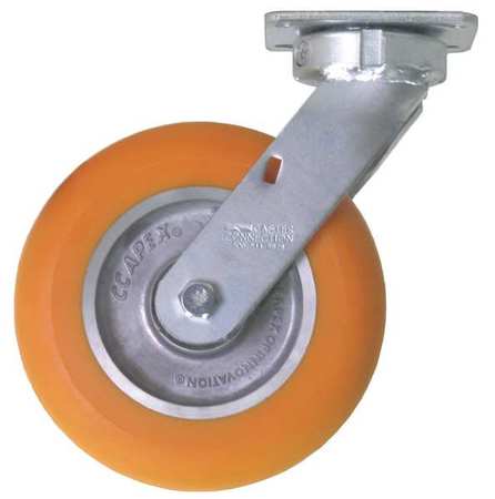 ZORO SELECT Kingpinless Swivel Plate Caster, Polyurethane, 1200 lb CDP-G-13