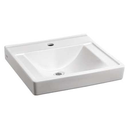 AMERICAN STANDARD Lavatory Sink, Center Hole Only, White 9024901EC.020