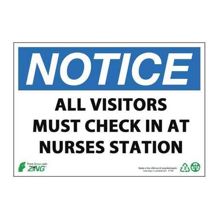 ZING Sign, Nurses Station, 7X10", Adhesive 1908S