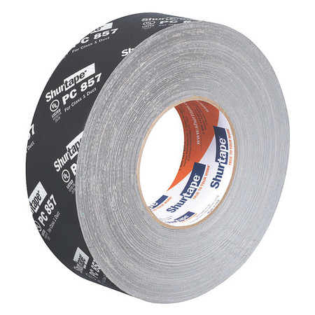 Shurtape Duct Tape, 55m L, Adhesion 70 oz./in, Black PC 857