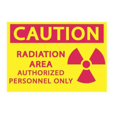 ZING Radiation Sign, 7 in H, 10 in W, Aluminum, Rectangle, 1926A 1926A