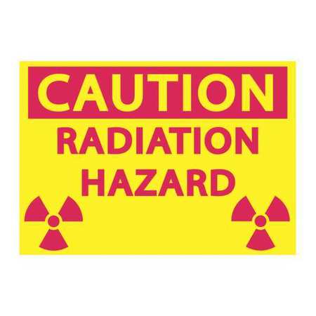 ZING Radiation Sign, 7 in H, 10 in W, Plastic, Rectangle, 1927S 1927S