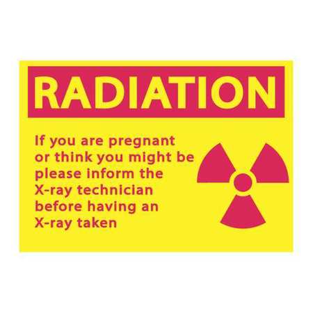 ZING Radiation Sign, 7 in H, 10 in W, Plastic, Rectangle, 1933 1933