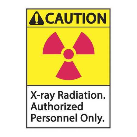 ZING Radiation Sign, 10 in H, 7 in W, Plastic, Rectangle, 1935S 1935S