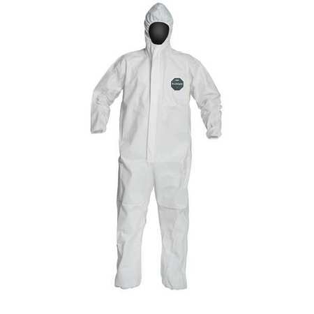 Dupont Hooded Disposable Coveralls, 25 PK, White, Microporous Film Laminate, Zipper NB127SWHMD002500