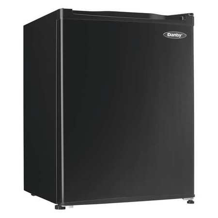 DANBY Compact Refrigerator, Black, 17-5/8in D, 2.3 cu ft DAR022A1BDB