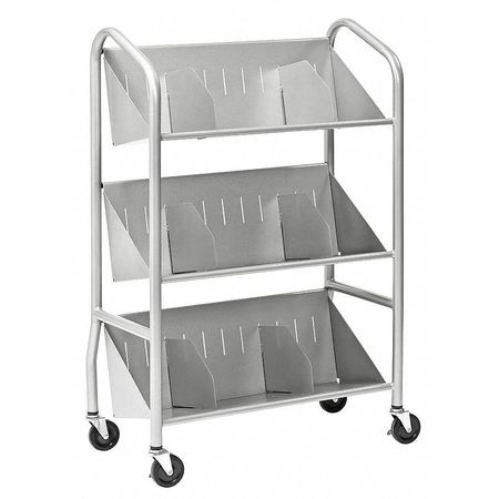 Buddy Products Book Cart, Steel, 150 lb., Silver 5414-3