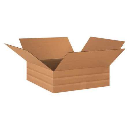 Zoro Select Multi-Depth Corrugated Boxes, 18" x 18" x 6", Kraft, 20/Bundle 49J990