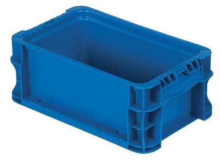 Orbis Straight Wall Container, Blue, Plastic, 12 in L, 7 2/5 in W, 5 in H, 0.13 cu ft Volume Capacity NSO1207-5 ROYAL BLUE