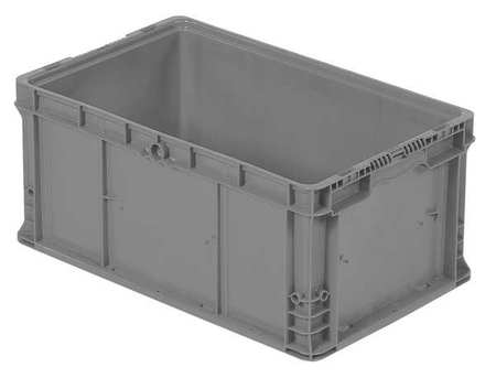 Orbis Straight Wall Container, Gray, Plastic, 24 in L, 15 in W, 11 1/2 in H, 1.78 cu ft Volume Capacity NXO2415-11.5 GRAY