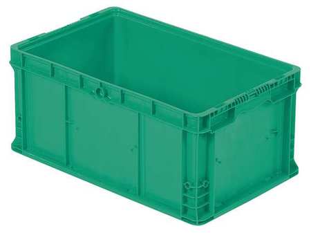 Orbis Straight Wall Container, Green, Plastic, 24 in L, 15 in W, 11 1/2 in H, 1.78 cu ft Volume Capacity NSO2415-11.5 MED. GREEN