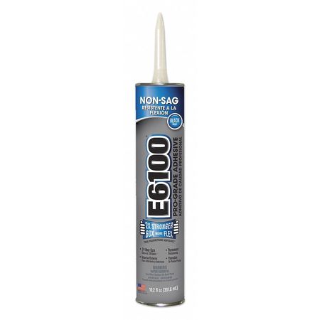 ECLECTIC PRODUCTS Adhesive, E6100 Series, Black, 10.2 oz, Cartridge 252031