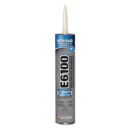 ECLECTIC PRODUCTS Adhesive, E6100 Series, Gray, 10.2 oz, Cartridge 252041