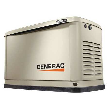 Generac Automatic Standby Generator, Liquid Propane/Natural Gas, Single Phase, 16kW LP/16kW NG, Air Cooled 7035