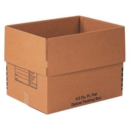 ZORO SELECT Deluxe Packing Boxes, 24"x18"x18", Kraft, PK10 49NP82