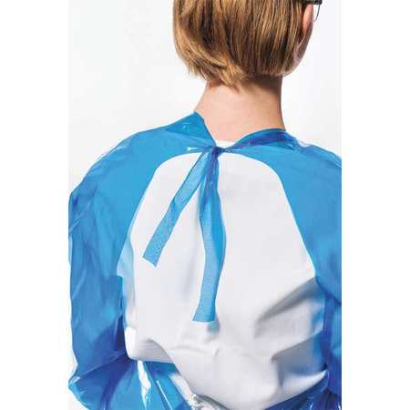 Polyco Gown, Blue, Necktie, 50" L, 28" W, L, PK50 43550