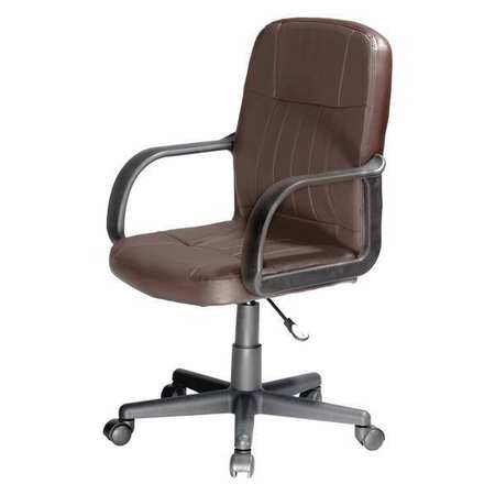 Comfort Products Desk Chair, Leather, 19- Height, Fixed Arms 60-5607M08