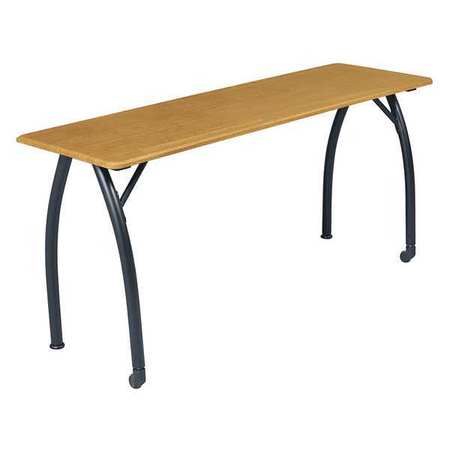 Mooreco Rectangle Mobile Seminar Table, 60" X 29", Oak 90122