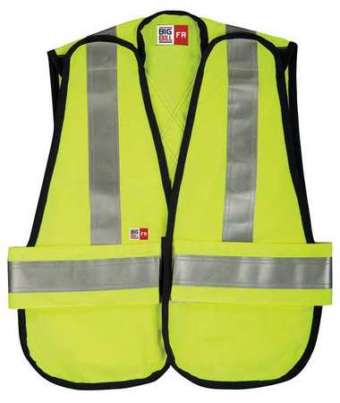BIG BILL Flame Resistant Vest, Yellow, 2XL to 5XL A648TY7/OS-OSFA-REG-YEL
