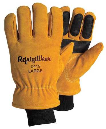 REFRIGIWEAR Cold Protection Gloves, Fiberfill/Double Foam/Tricot Lining, L 0419RGLDLAR