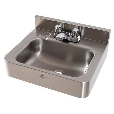 Dura-Ware Stainless Steel Bathroom Sink, With Faucet, Bowl Size 14-1/2" x 9-1/2" 1950-1-CSS
