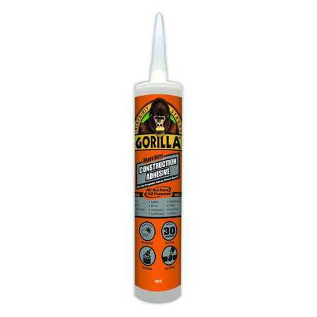 Gorilla Glue Construction Adhesive, Heavy Duty Series, White, 9 oz, Cartridge 8010001