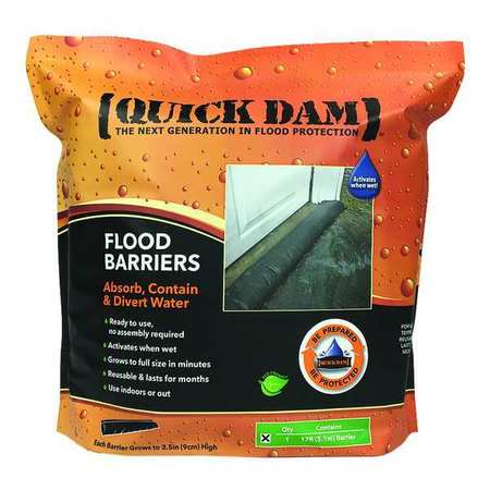Quick Dam Flood Barrier, 17 ft.L, 3-1/2"H QD617-1