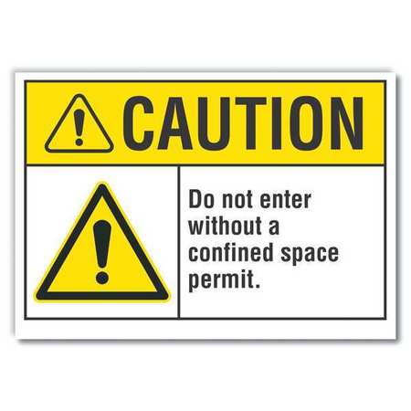 LYLE Caution Sign, Self-Adhesive Vinyl, 5 in. H LCU3-0038-RD_7x5