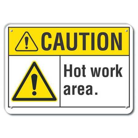LYLE Caution Sign, 10 in H, 14 in W, Aluminum, Horizontal Rectangle, English, LCU3-0039-RA_14x10 LCU3-0039-RA_14x10