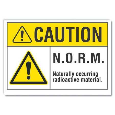 LYLE Radioactive Caution Reflective Label, 10 in Height, 14 in Width, Reflective Sheeting, English LCU3-0042-RD_14x10