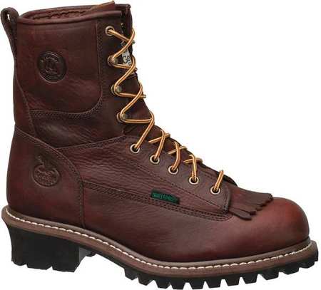 GEORGIA BOOT Size 9-1/2 Men's 8" Work Boot Steel Work Boot, Chocolate G7313