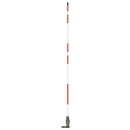 ZORO SELECT Hydrant Marker, 5 ft., Fiberglss, White/Red 2673-00001