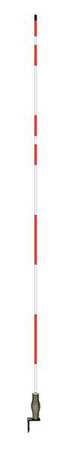 ZORO SELECT Hydrant Marker, 7 ft., Fiberglss, White/Red 2673-00004
