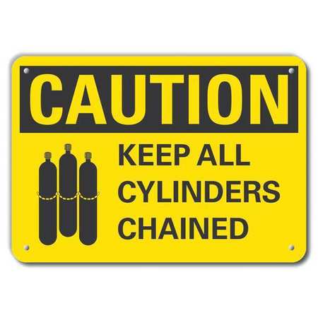 LYLE Caution Sign, 10 in H, 14 in W, Plastic, Horizontal Rectangle, English, LCU3-0130-NP_14x10 LCU3-0130-NP_14x10