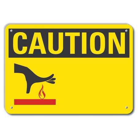 LYLE Caution Sign, 7 in H, 10 in W, Aluminum, Vertical Rectangle, English, LCU3-0201-RA_10x7 LCU3-0201-RA_10x7