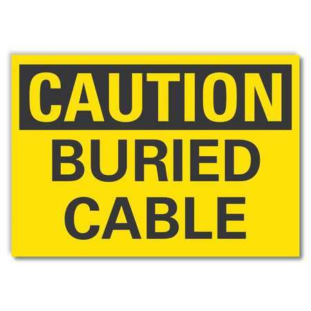 LYLE Caution Sign, 10 in H, 14 in W, Non-PVC Polymer, Horizontal Rectangle, English, LCU3-0214-ED_14x10 LCU3-0214-ED_14x10