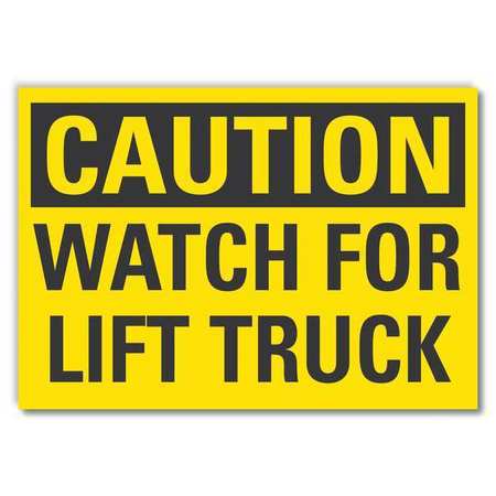 LYLE Lift Truck Traffic Caution Reflective Label, 3 1/2 in H, 5 in W, LCU3-0268-RD_5x3.5 LCU3-0268-RD_5x3.5